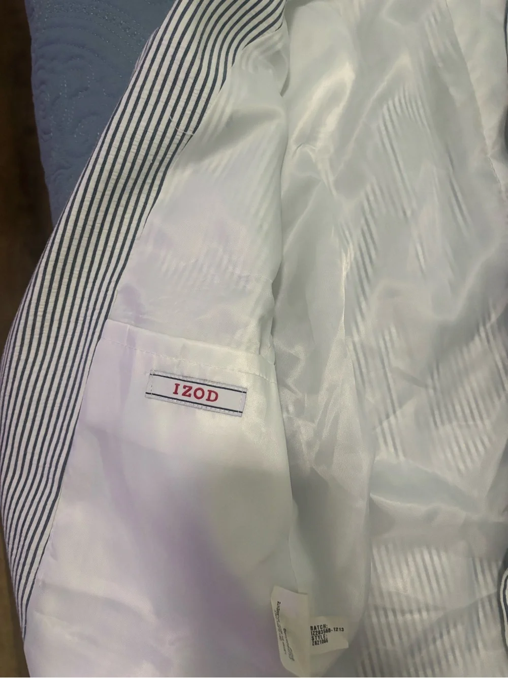 Izod boys blue and White Seersucker Sport Coat and pants